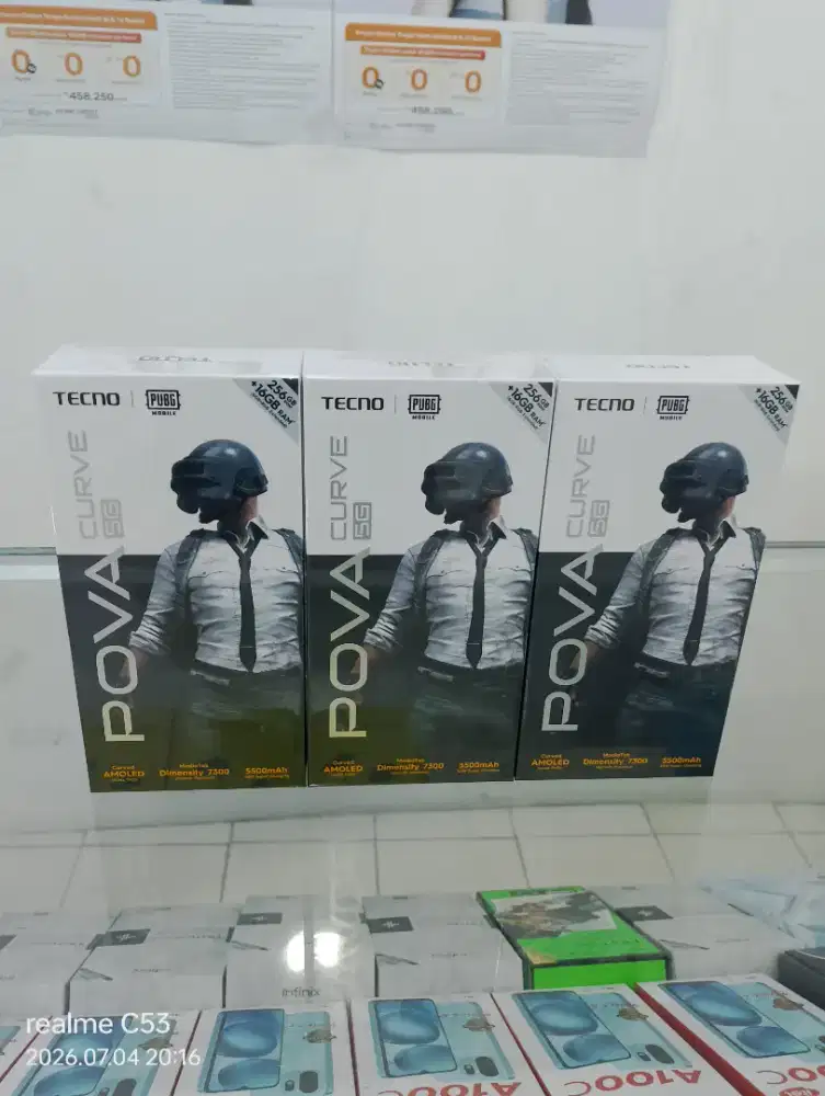 Tecno Pova Curve 5G 8/256 GB Dimensity 6300 AMOLED 144Hz Garansi Resmi