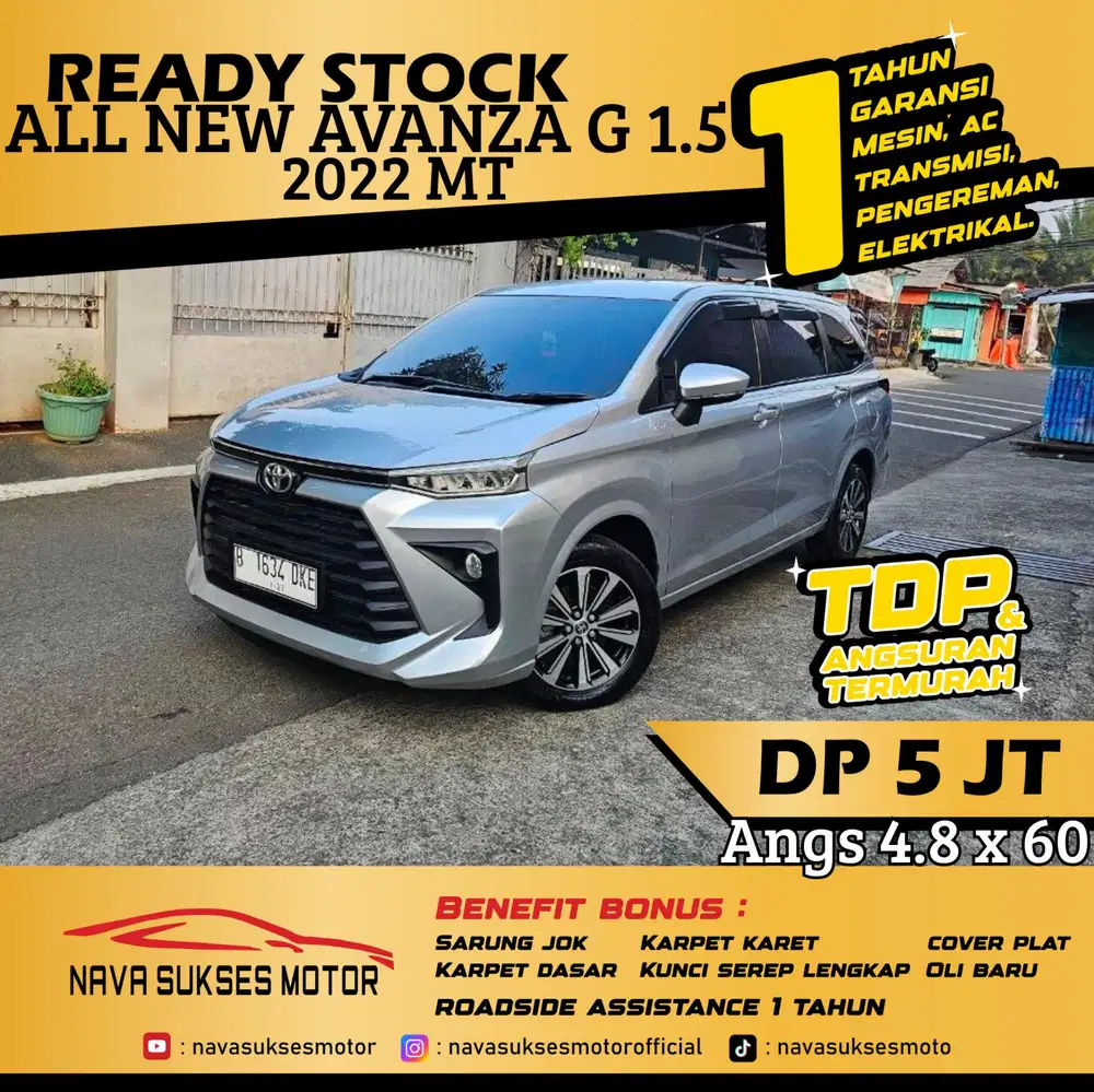 TDP 5 Jt Angs Termurah All New Avanza G 2022 Manual Silver Low Km