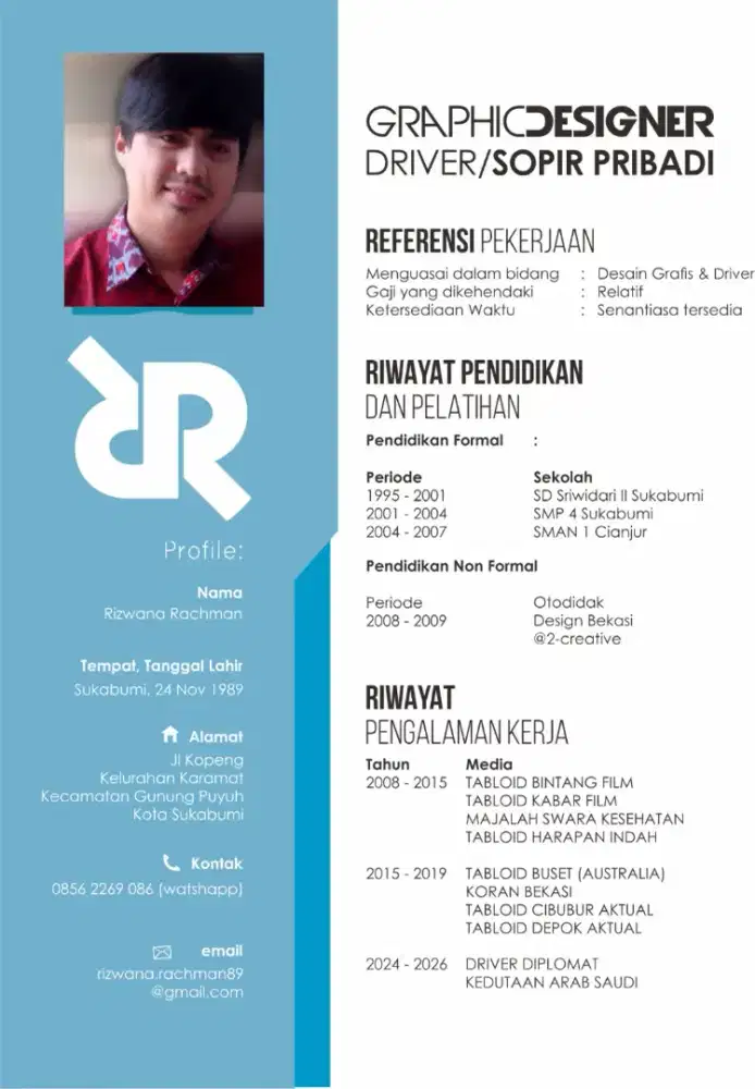 Cari Pekerjaan. Keahlian Desain dan Sopir Pribadi/Driver