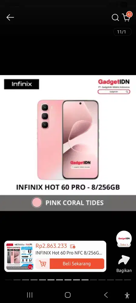 Infinix hot 60pro+ FULL SET SECOND
