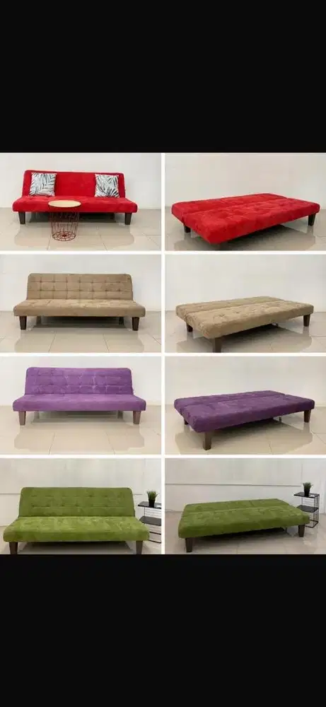 Jual sofabed minimalis bahan bludru