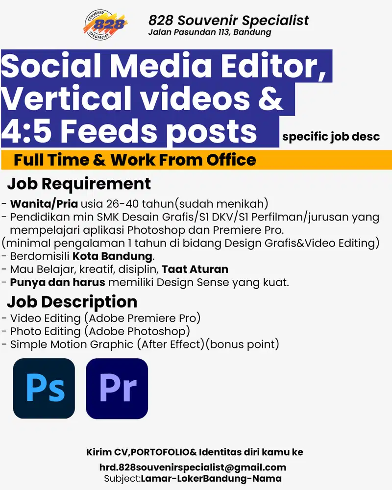 828 Souvenir Specialist LOKER BANDUNG