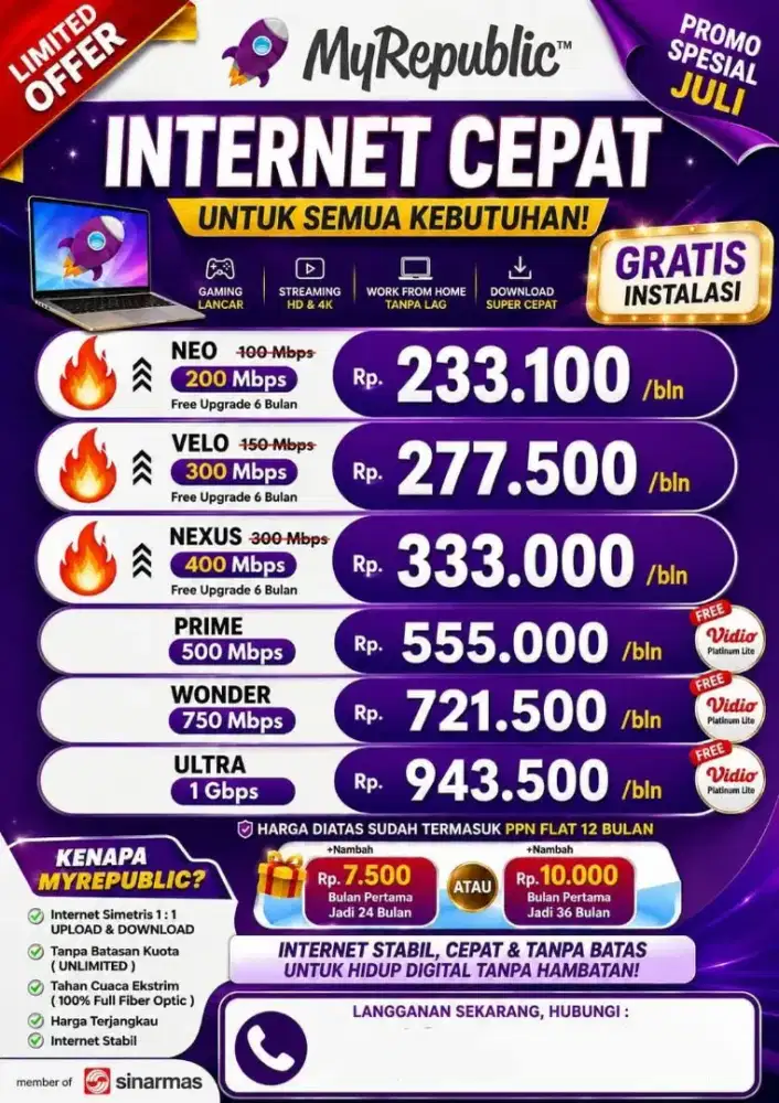 Promo pemasangan internet myrepublic wifi myrepublic