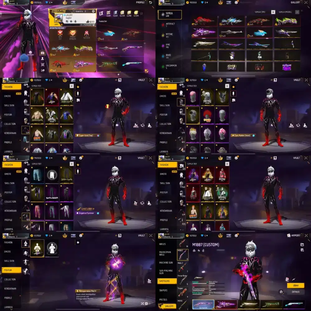 Jual akun ff spek gg
