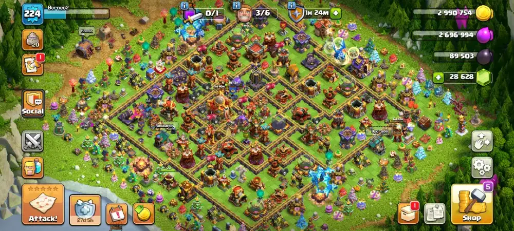 COC Naik TH 17 Mentok Defense Gems 28,6rb Koin