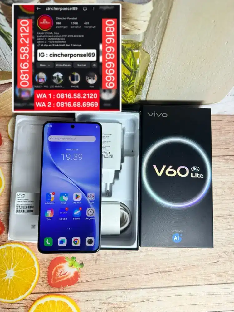 Jual HP Vivo V60 lite 5G 12/512 istimewa grns panjang oktober 2027