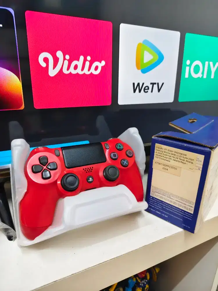 Stik DS4 PS4 Ori mesin Warna Merah Red Mulus DS5