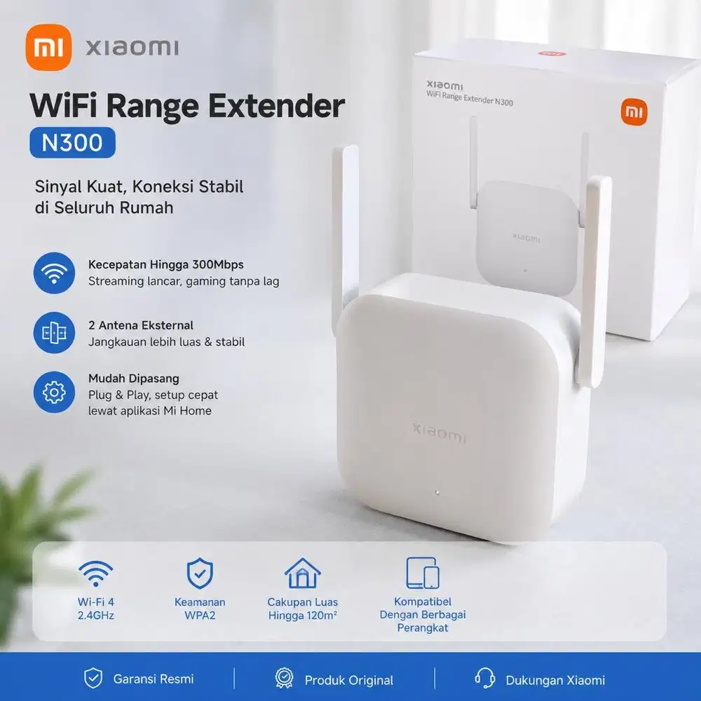 Xiaomi WiFi Range Extender N300 Original | Penguat Sinyal WiFi