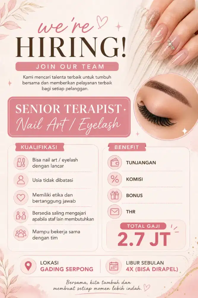 Senior Terapist Nail Art & Eyelash