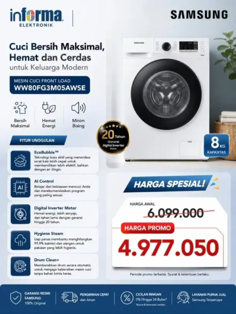 SAMSUNG WASH MACH FL 8KG