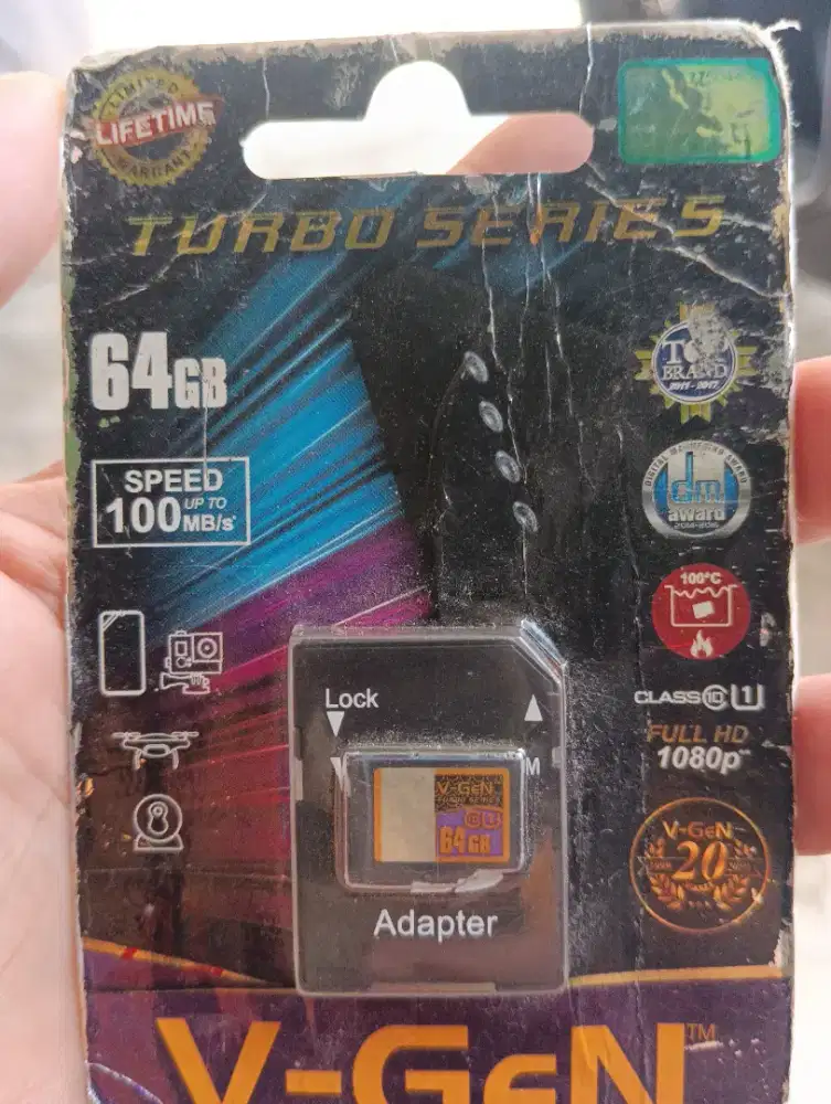 micro SD V gen 64 GB Class 10 speed 100mbps