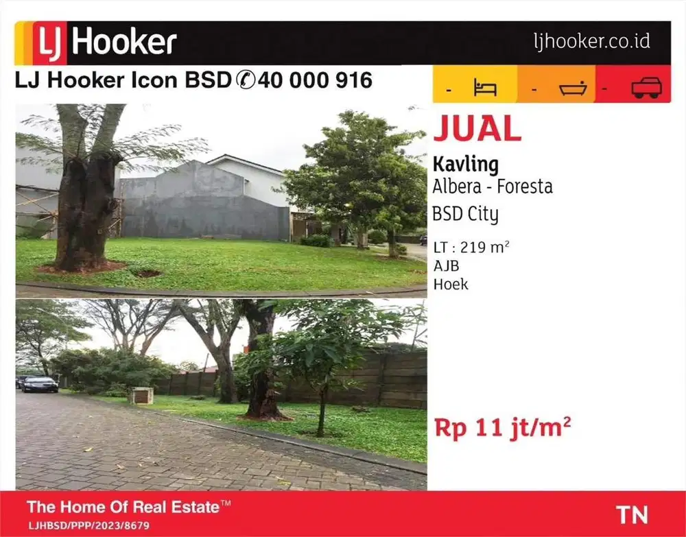 Kavling hoek albera the foresta bsd city