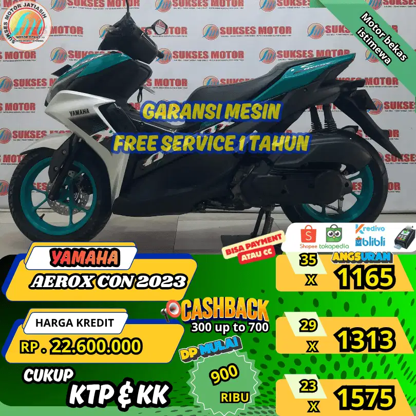 YAMAHA AEROX CON 2023 DP&ANGSURAN TERMURAH SYRTKTP&KK(SUKSESMOTOR)
