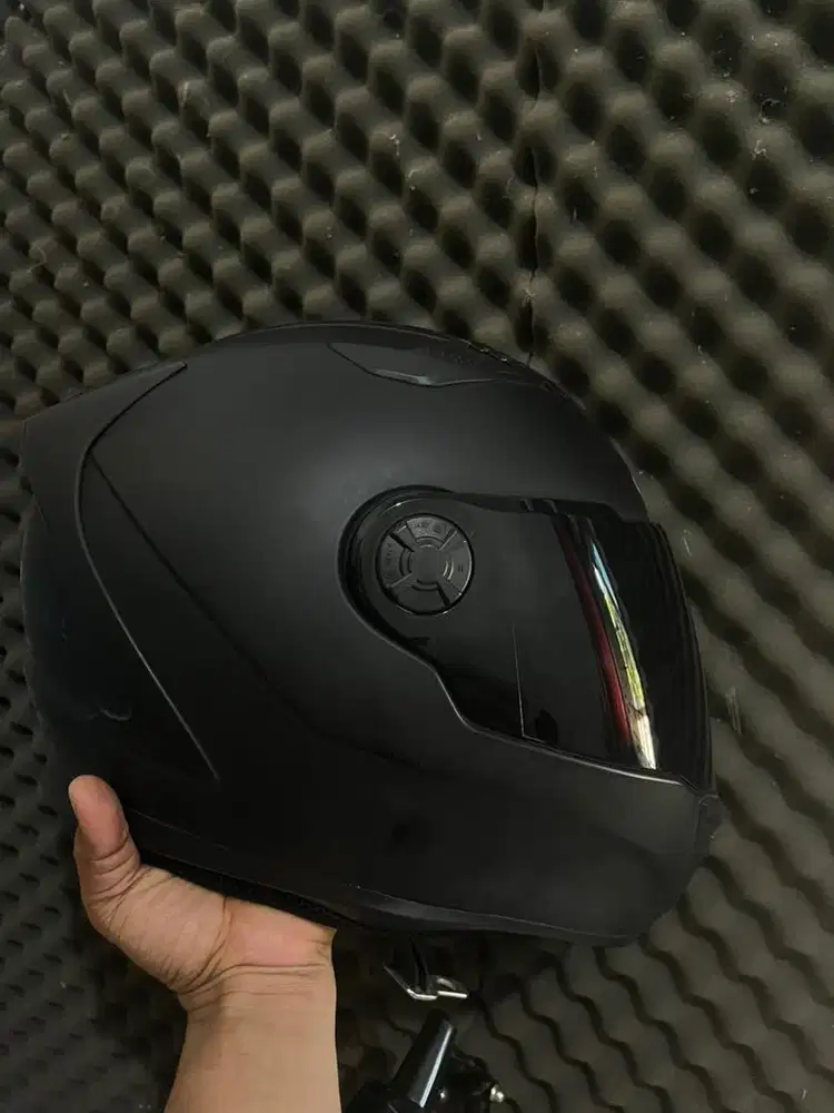 Jual Helm Zeus 813 Matt Black Fullface Double Visor