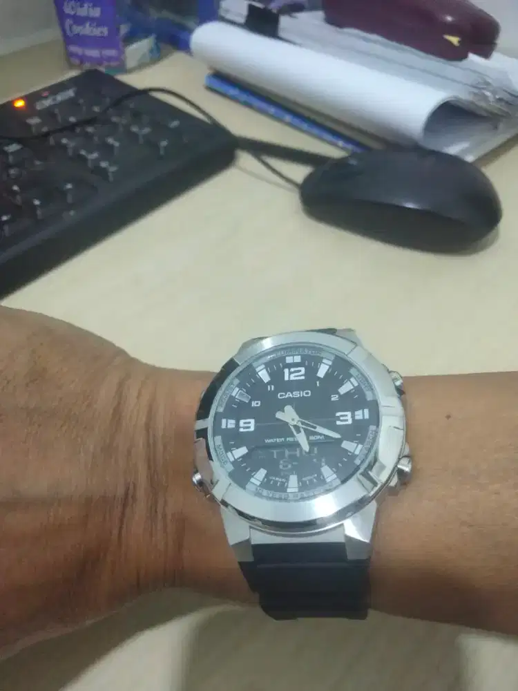 Jual Jam Tangan Casio Analog Digital Standard AMW-870-1AVDF Black