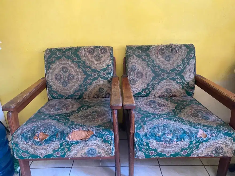 Kursi Sofa kayu Jati 1 set (2 unit)