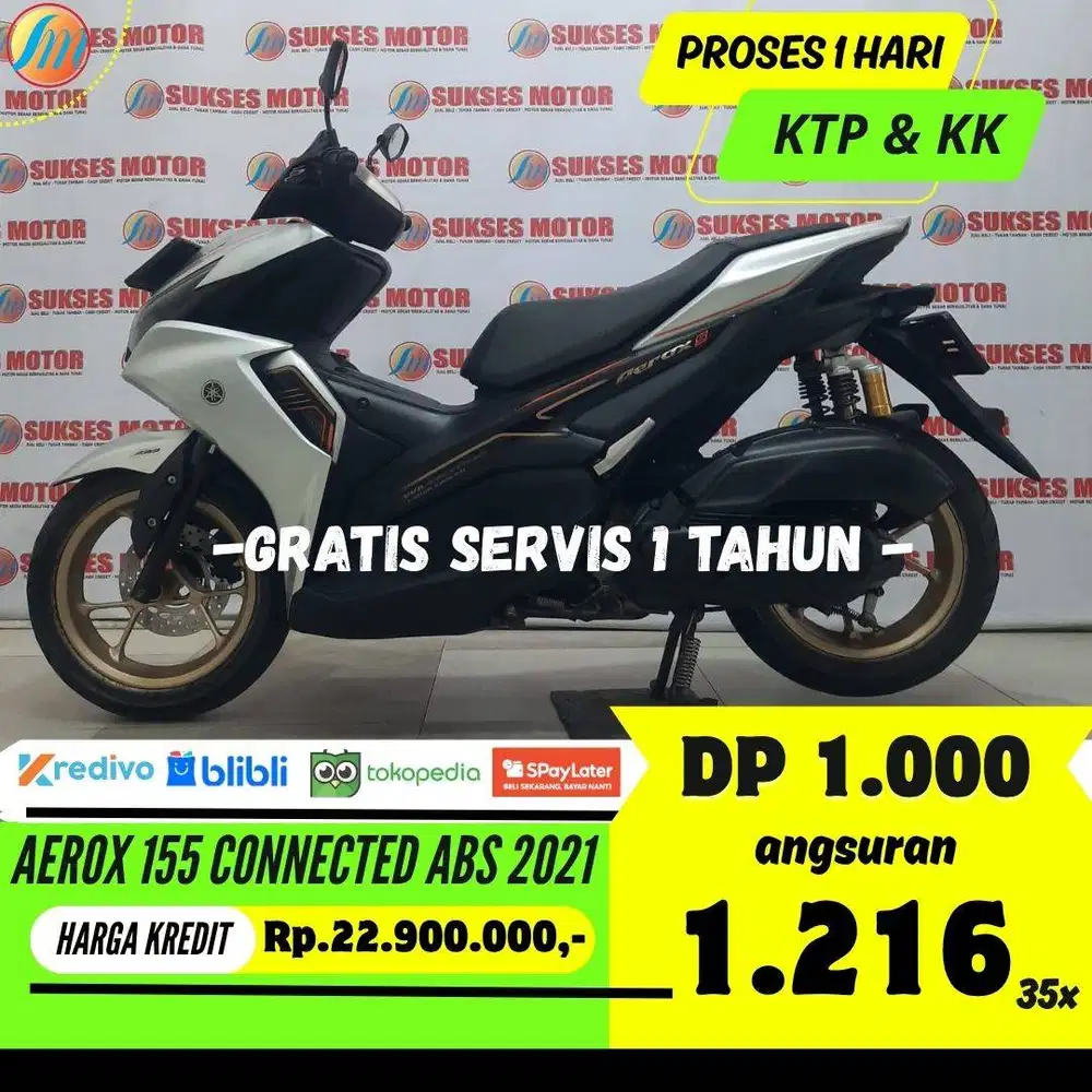 DP HANYA 1JUTA KREDIT YAMAHA AEROX 155 CONNECTED ABS 2021 BERGARANSI