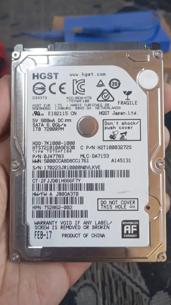HDD 1TB dan 250Gb