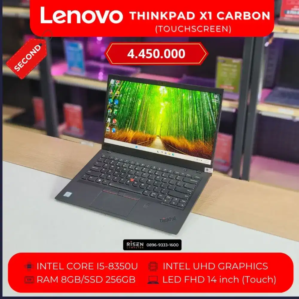 LENOVO THINKPAD X1 CARBON TOUCH I5-8350U RAM 8GB SSD 256GB HD 14inch