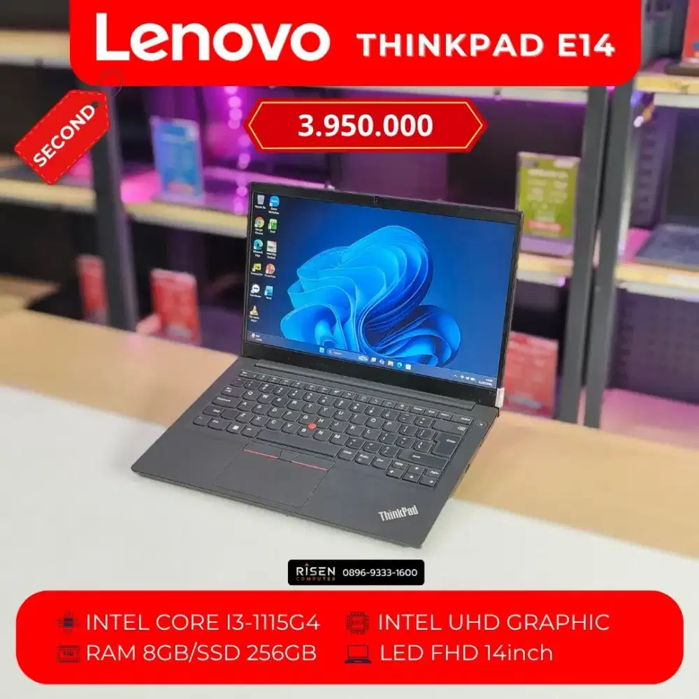 LENOVO THINKPAD E14 Intel Core I3-1115G4 RAM 8GB SSD 256GB FHD 14inch