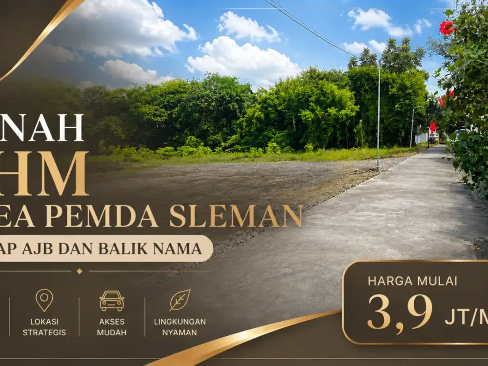 Tanah Premium di Pemda Sleman, Siap AJB Mudah ke Kota Bayar Fleksibel