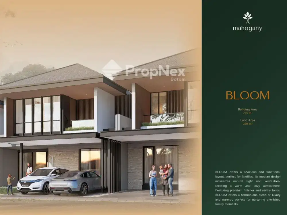 Dijual Villa Baru Mahogany Type Bloom Garden Avenue Batam