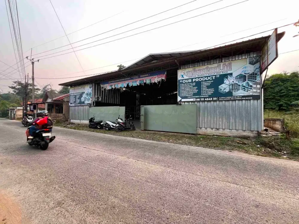 dijual cepat gudang worshop di jalan raya ciseeng bogor
