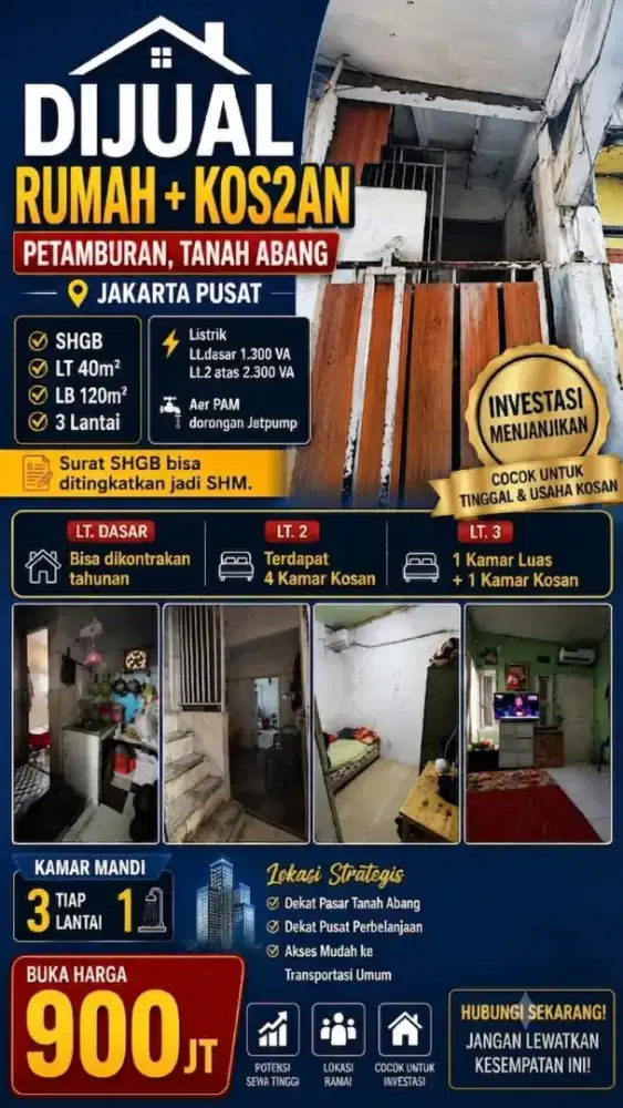 Rumah dan kos kosan, cocok untuk investasi