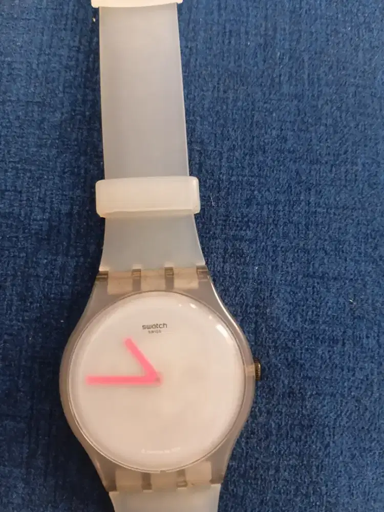 Jual santai jam tangan swatch pink