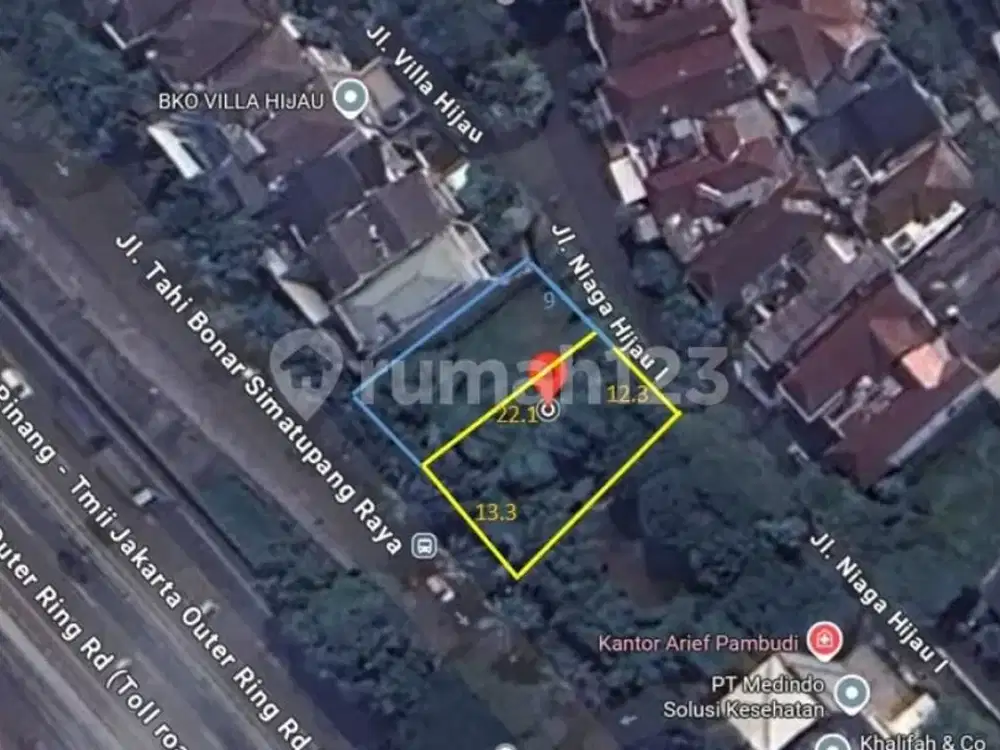 Murah! Tanah Dijual 338M2,Jl Villa Hijau - Pondok Pinang/Indah, Belakang Tb Simatupang, Jak-Sel