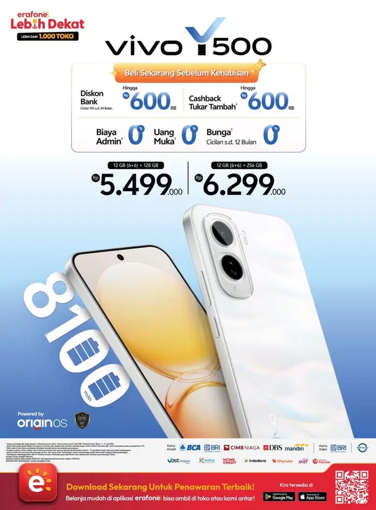 VIVO Y500 (6+6/256) LAYAR 1.5K AMOLED 8100mAh || KREDIT CUKUP KTP