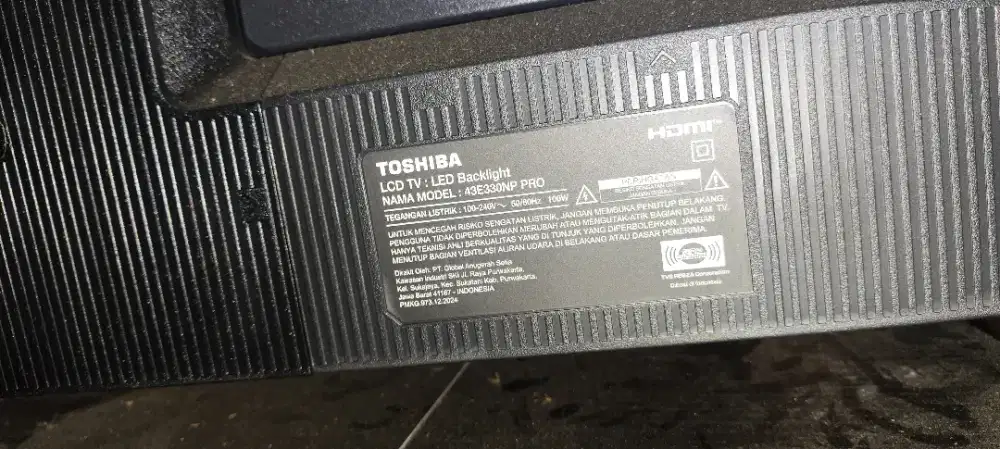TOAHIBA REGZA SMART 4K 43 43E330NP PRO