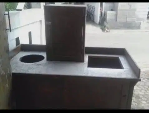 Etalase Gerobak Kayu Multi Usaha Siomay Pentol Cilok Bakso dll