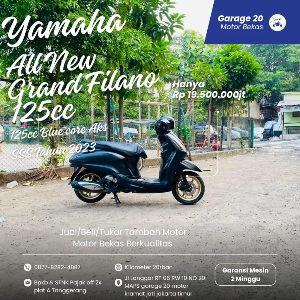 Yamaha All New Grand Filano 125cc Bluecore Keylles Aks SSS Tahun 2023