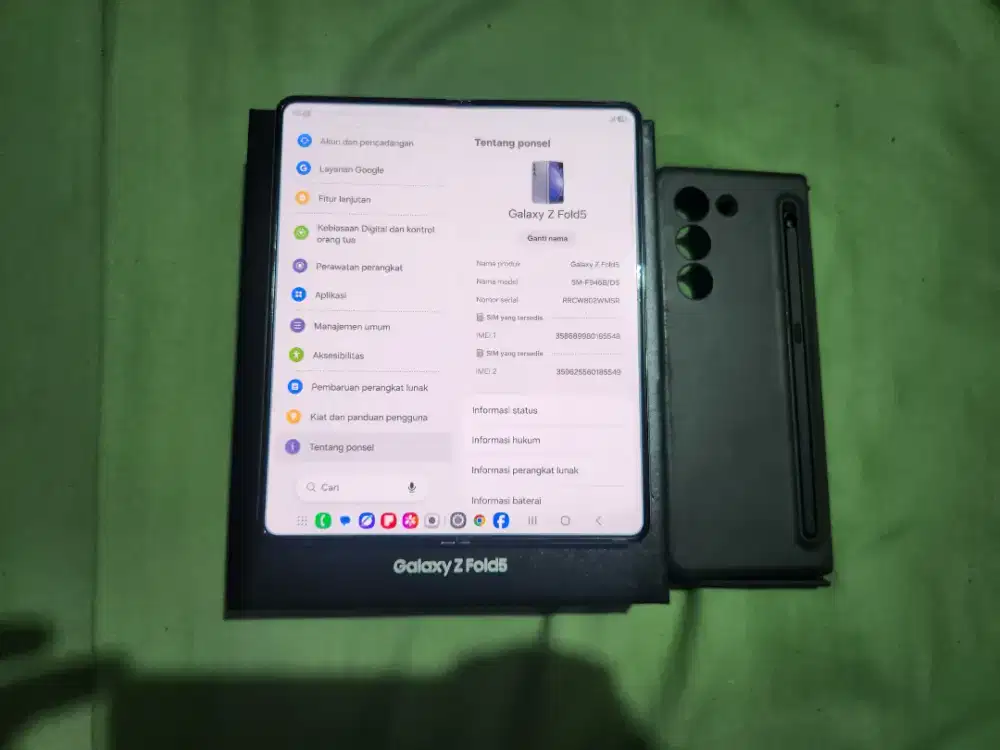 SAMSUNG Z-FOLD 5 5G 12/512GB SEIN Layar BAGUS Luar dalam Lok. PAMULANG