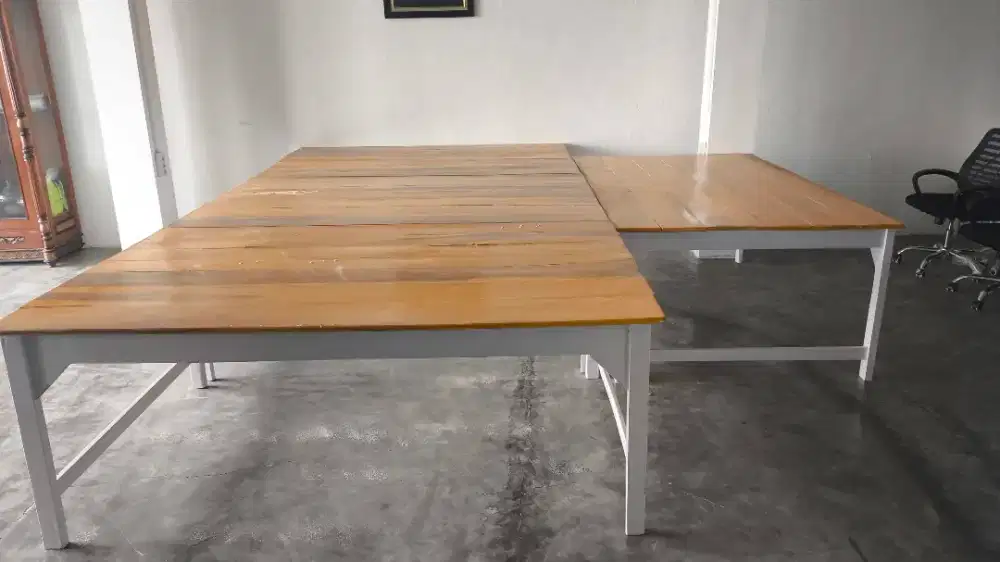 meja kayu full atas bawah