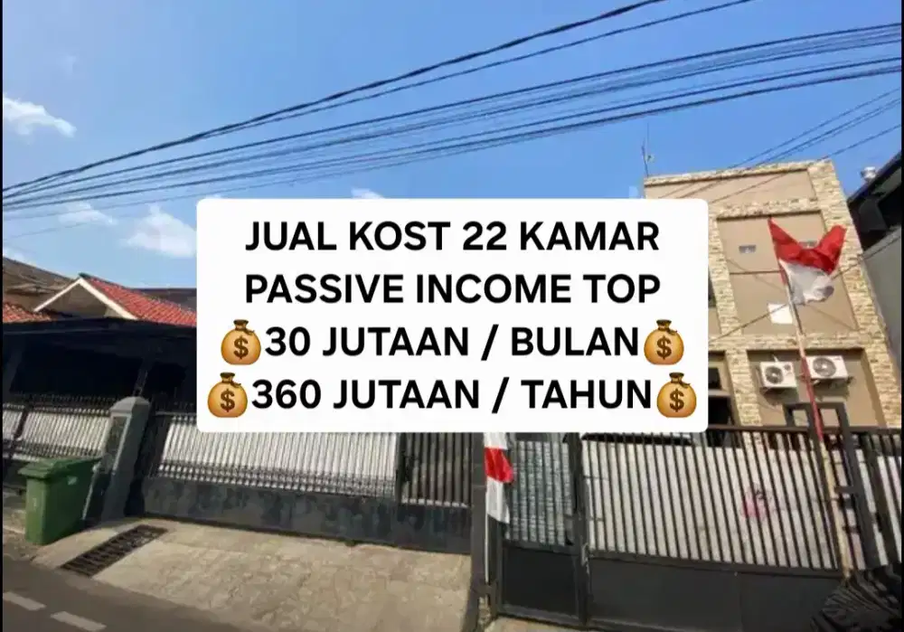 JUAL KOST KOSAN 22 KAMAR AREA CIPINANG MELAYU MAKASAR JAKARTA TIMUR