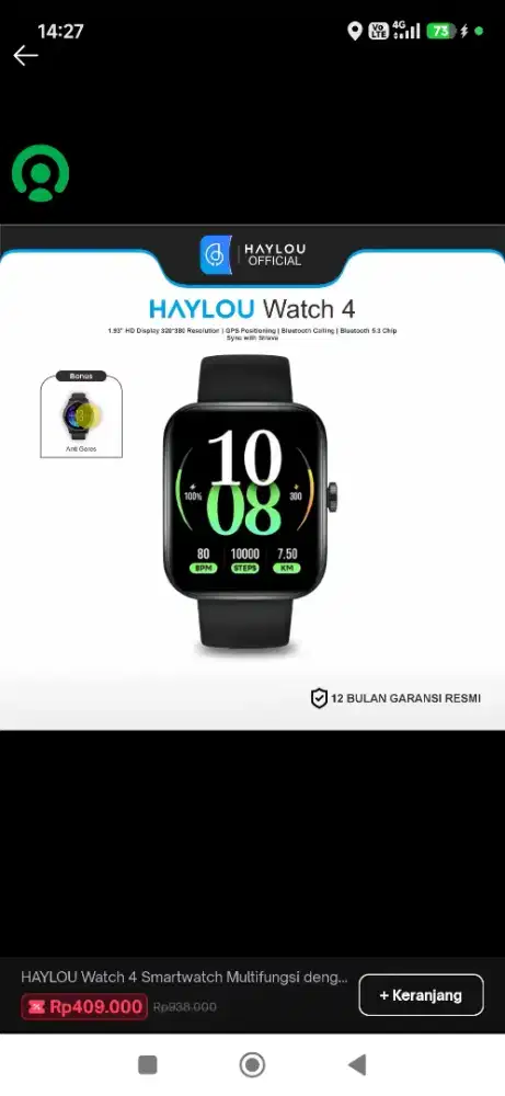 Di jual smartwatch haylou watch 4