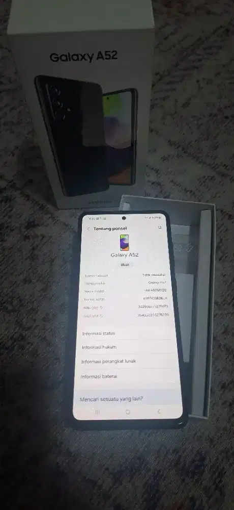 Dijual samsung a52 black 8GB/128GB