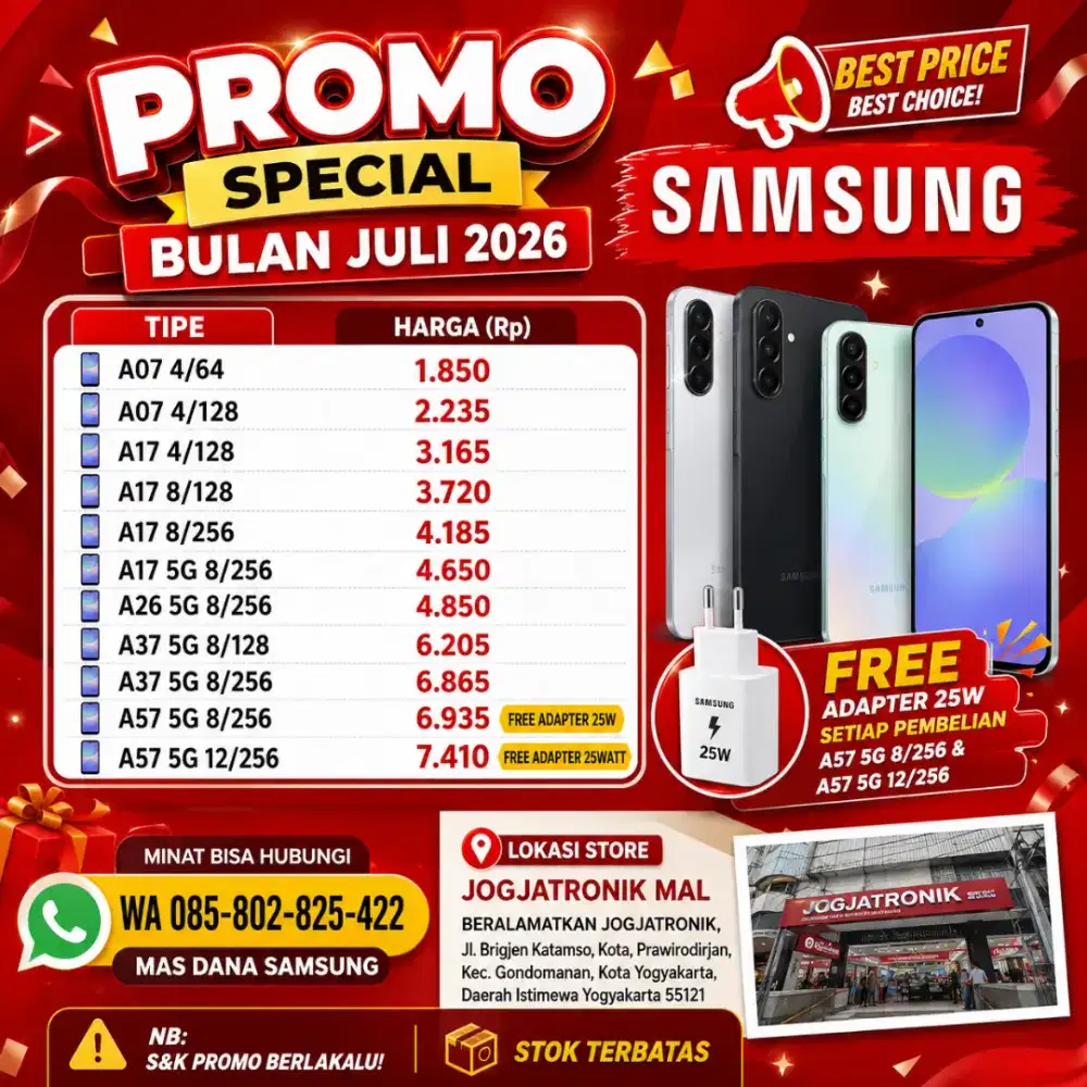 PROMO TERMURAH BULAN JULI 2026! SAMSUNG GALAXY A SERIS BISA COD