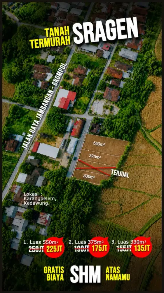 Dijual tanah kedawung