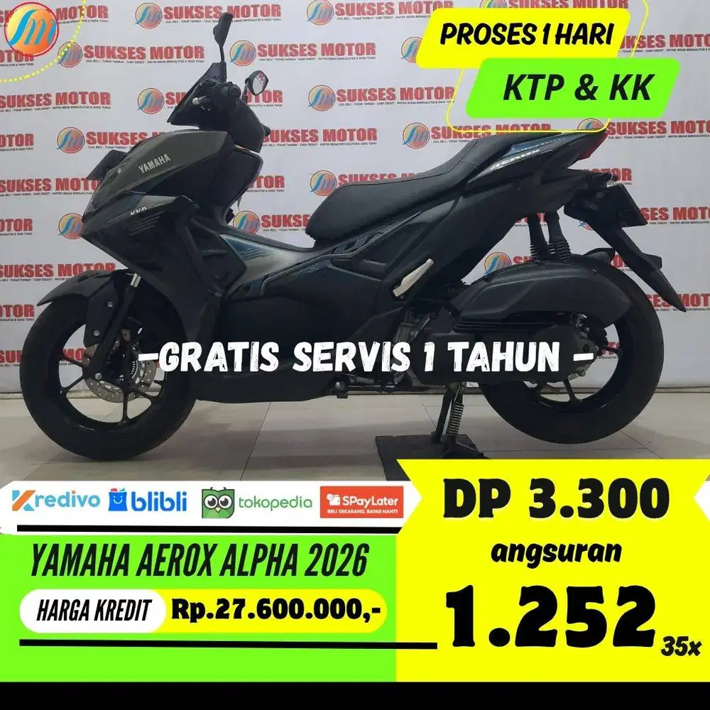 YAMAHA AEROX ALPHA 2026 KREDIT MURAH ANGSURAN TERJANGKAU BERGARANSI