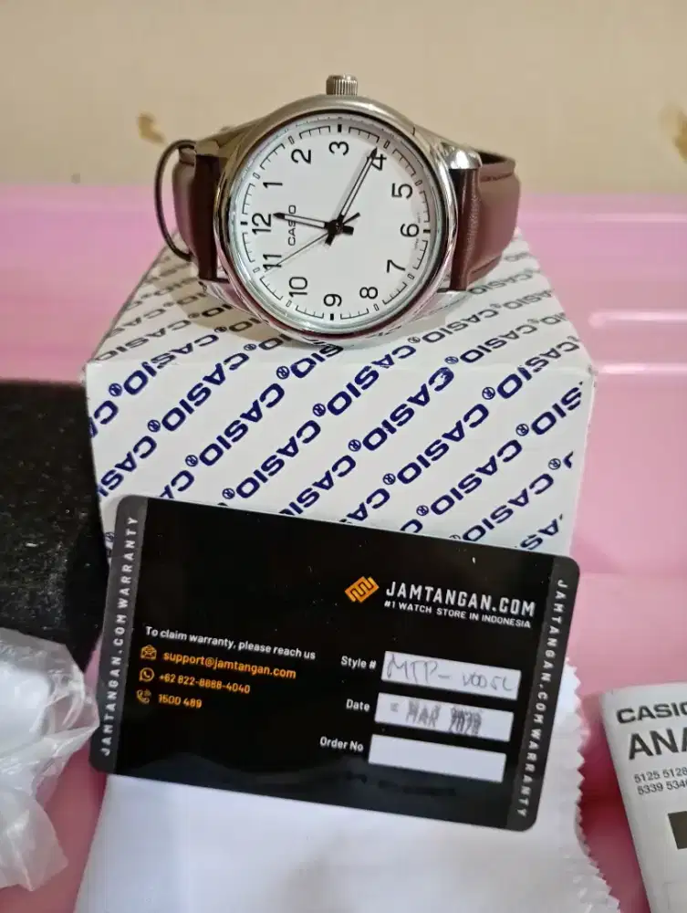 Jam Tangan Casio Leather Classic Vintage MTP - V005 Brown