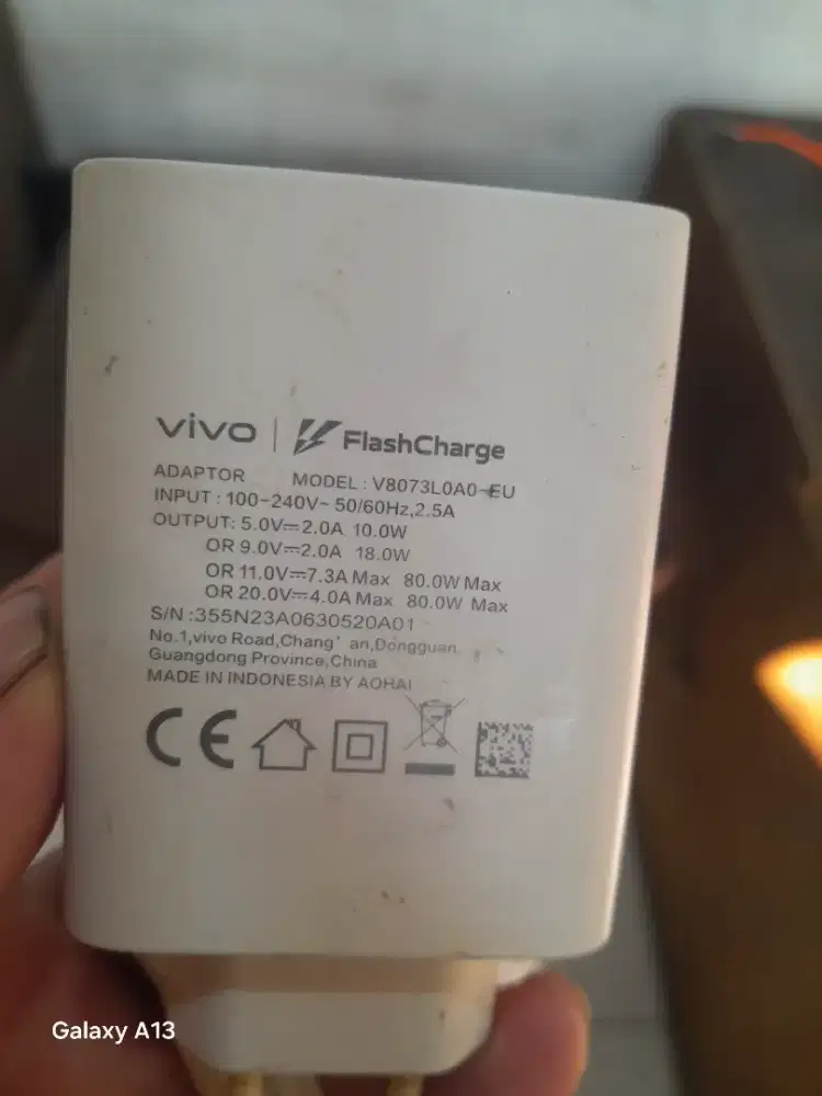 Kepala charger vivo 80watt original fast charging