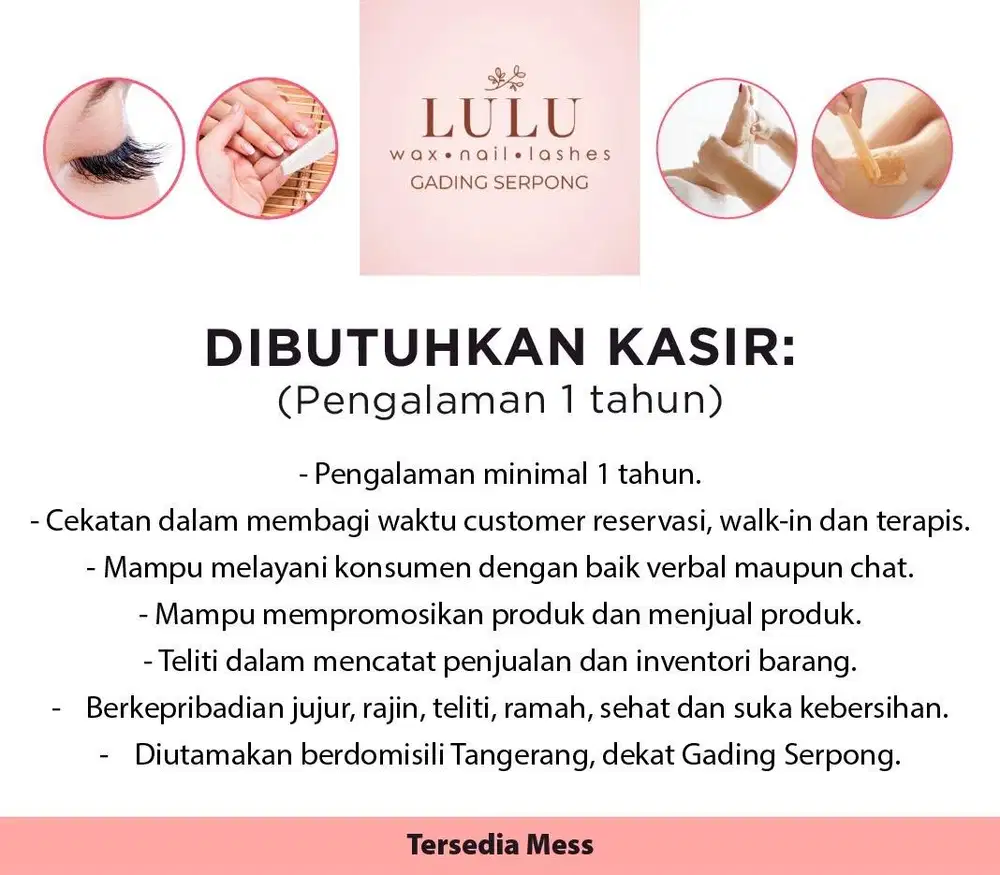 Dibutuhkan Kasir Perempuan