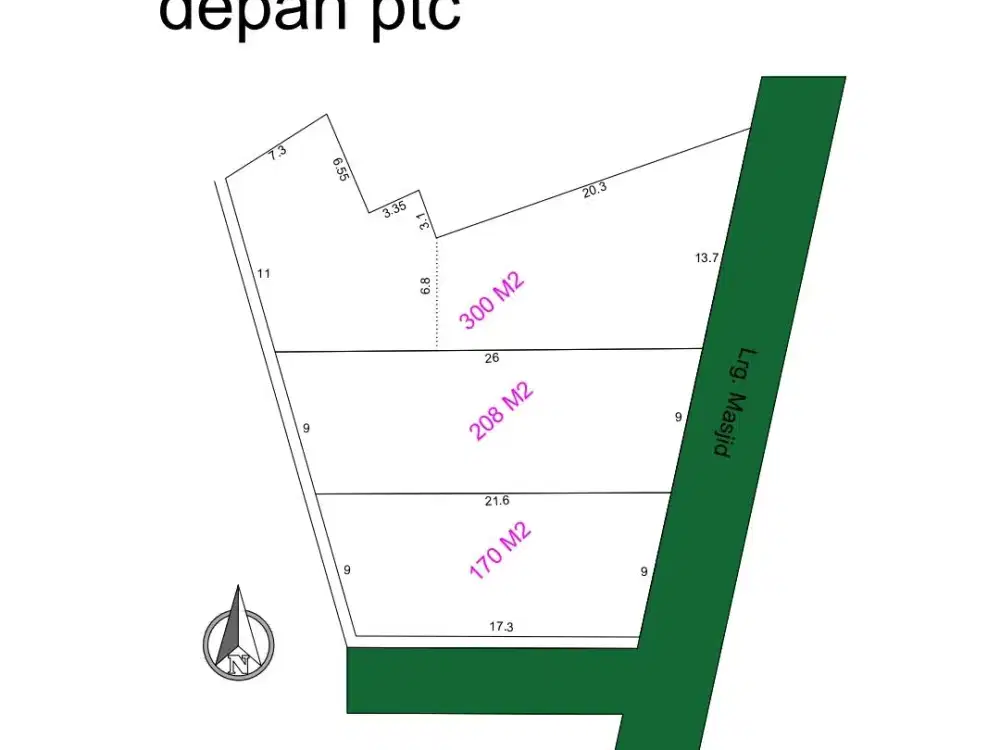 Tanah dijual JL R Soekamto Palembang
