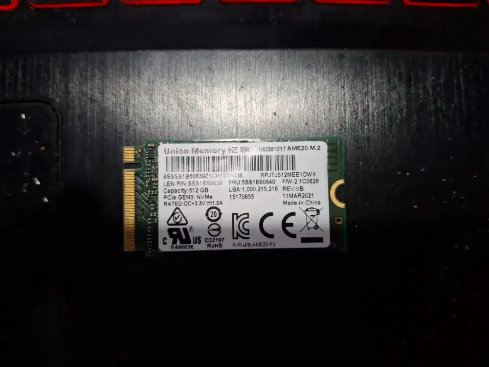 Ssd nvme umis 512gb ex copotan lenovo