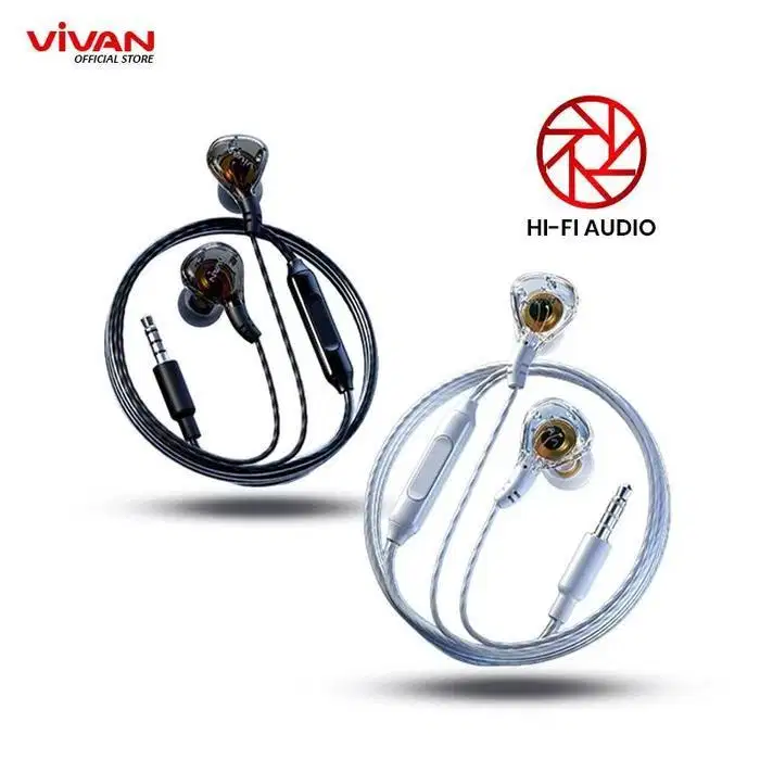Earphone In Ear Vivan Q17 IEM Handsfree Earbuds Wired
