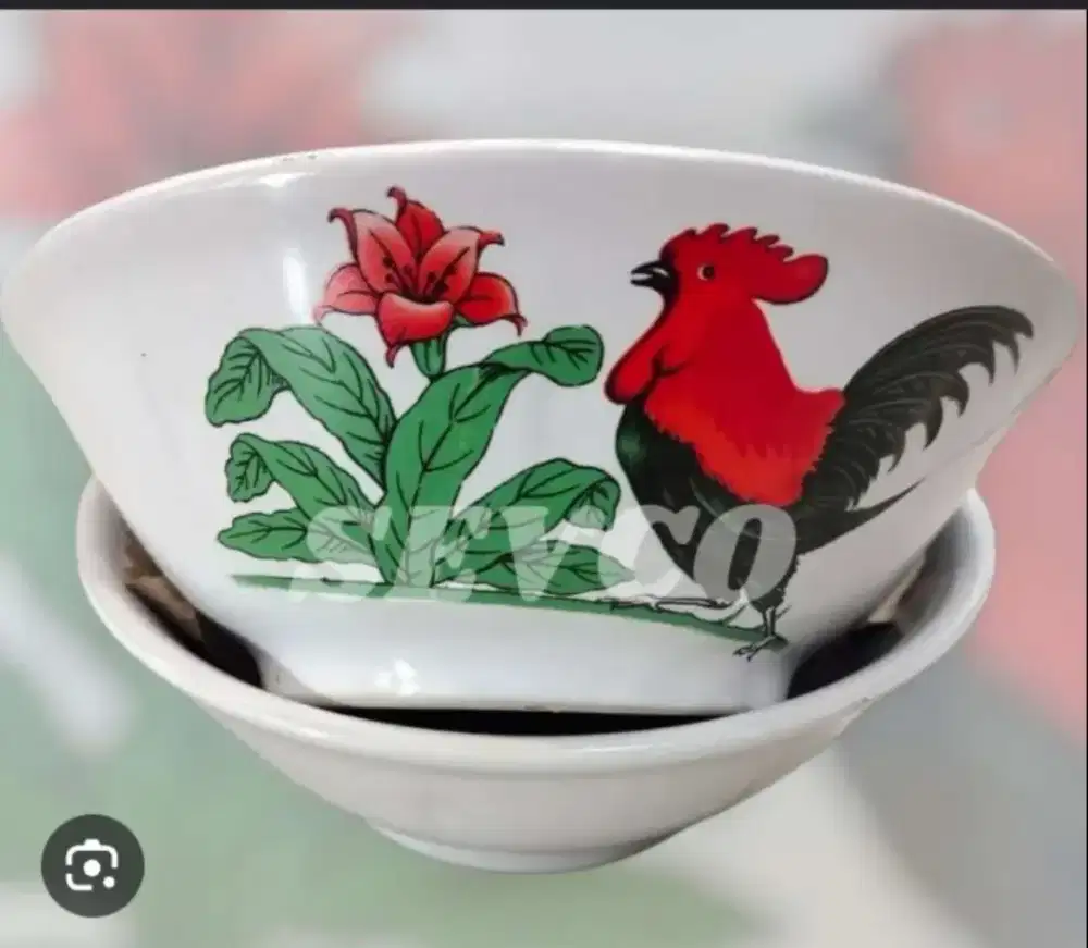 Jual 3 mangkok keramik berbagai macam motif