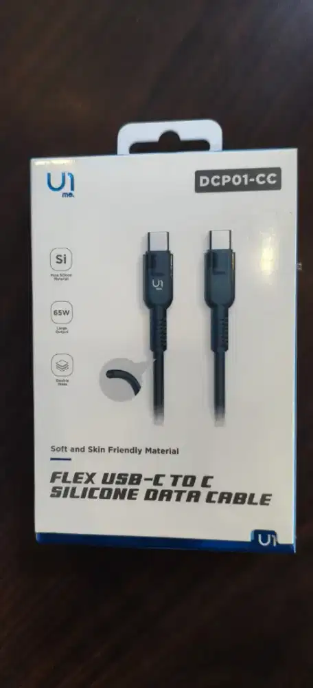 U1me. DCP01-CC Flex Kabel Data Type-C to Type-C Fast Charging 60W